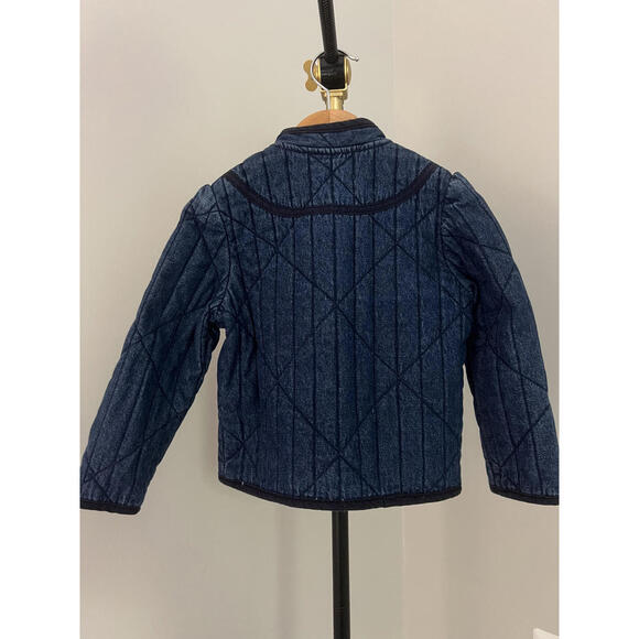 Doen Parker Toggle Jacket, Blue Quilted Denim - Picture 3 of 4